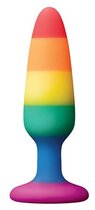 Разноцветная анальная втулка RAINBOW ANAL PLUG SMALL - 11 см., цвет разноцветный - Dream toys