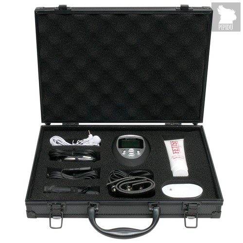 Набор для электростимуляции эрогенных зон Deluxe Shock Therapy Travel Kit, цвет белый/хром/черный - Pipedream