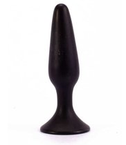 Чёрная анальная пробка с ограничительным основанием LURE ME Silicone Anal Plug - 12,1 см, цвет черный - LoveToy