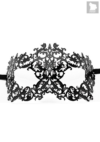 Чёрная металлическая маска Forrest Queen Masquerade, цвет черный - Shots Media
