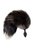 Черная силиконовая анальная втулка с хвостом чернобурой лисы - размер S, цвет черный - Toyfa