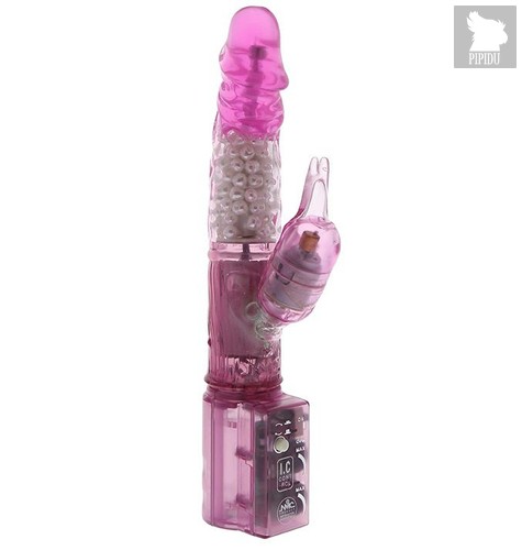 Розовый вибратор с клиторальным отростком JK UNDENIABLE 7.5 PEARL DIVER - 19 см, цвет розовый - Nanma (NMC)