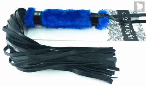 Нежная плеть с синим мехом BDSM Light - 43 см - БДСМ арсенал