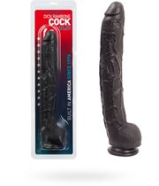 Фаллоимитатор с мошонкой Dick Rambone Cock, цвет черный - Doc Johnson