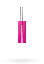 Розовая П-образная шлёпалка Leather Slit Paddle - 35 см, цвет розовый - Shots Media