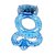 Голубое эрекционное кольцо с вибратором и подхватыванием мошонки, цвет голубой - SEXTOY