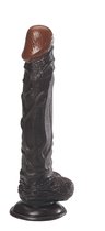 Чёрный фаллоимитатор на присоске - 24,1 см., цвет черный - Nanma (NMC)