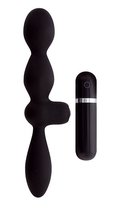 Чёрная двусторонняя вибровтулка MENZSTUFF THRILLER ASS DUAL HEAD, цвет черный - Dream toys