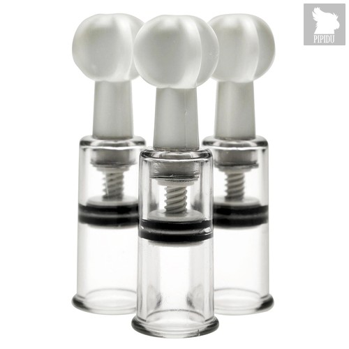 Набор из 3 помп для клитора и сосков Max Twist Clit and Nipple Triple Sucker Set, цвет прозрачный - XR Brands