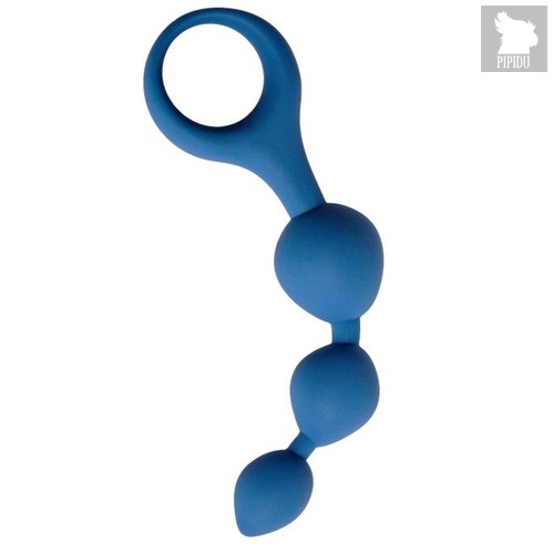 Синие анальные шарики Moons - 13 см, цвет синий - Le Frivole
