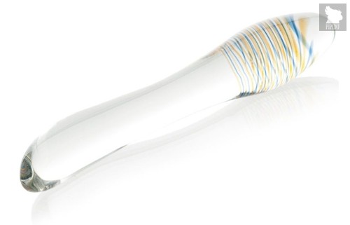 Стеклянный прозрачный фаллоимитатор с двухцветным кончиком - 20 см, цвет прозрачный - Sexus