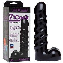 Насадка к трусикам Vac-U-Lock - 7" Raging hard-On Cock, 18 см, цвет черный - Doc Johnson