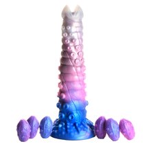 Фантазийный фаллоимитатор Tenta-Queen Ovipositor Silicone Dildo with Eggs - 29,2 см., цвет разноцветный - XR Brands