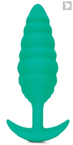 Зеленый ребристый анальный виброплаг Twist - 13,5 см., цвет зеленый - B-vibe