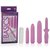 Фиолетовый вибратор с насадками Dr. Laura Berman Dilators Set Of 4 Locking Sizes Plus Sleeve, цвет сиреневый - California Exotic Novelties