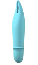 Голубой мини-вибратор Universe Teasing Ears - 12,5 см., цвет голубой - Lola Toys