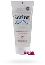 Смазка Justglide со вкусом клубники на водной основе, 200 мл