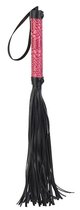 Черная мини-плеть WHIP с розовой ручкой - 39 см., цвет розовый/черный - Dream toys