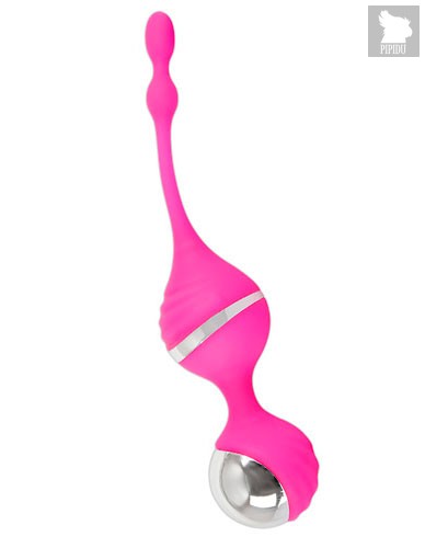 Розовые вагинальные шарики с вибрацией Smile, цвет розовый - ORION