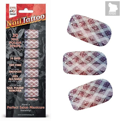 Набор лаковых полосок для ногтей Блестящий градиент Nail Foil, цвет серый - Erotic Fantasy