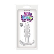 Прозрачная анальная пробка Jelly Rancher T-Plug Ripple - 11 см, цвет прозрачный - NS Novelties