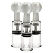 Набор из 3 помп для клитора и сосков Max Twist Clit and Nipple Triple Sucker Set, цвет прозрачный - XR Brands