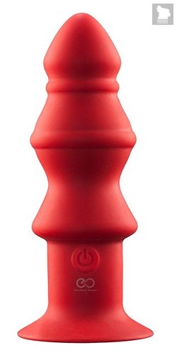 Красный ребристый анальный вибромассажер - 12,7 см., цвет красный - Nanma (NMC)