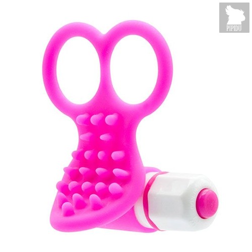 Розовый вибростимулятор с петлями для пальцев SEE YOU FINGERING PINK, цвет розовый - Dream toys