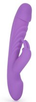 Фиолетовый вибромассажер-кролик с 10 режимами вибрации - 24 см., цвет фиолетовый - A-Loving