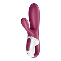 Малиновый вибратор-кролик Hot Bunny с функцией нагрева - 17,5 см., цвет малиновый - Satisfyer