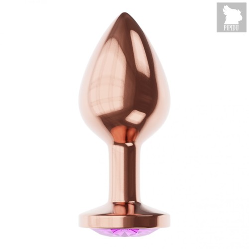 Пробка цвета розового золота с фиолетовым кристаллом Diamond Amethyst Shine S - 7,2 см., цвет фиолетовый - Lola Toys
