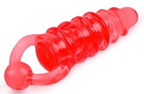 Красное эрекционное виброкольцо с клиторальным стимулятором, цвет красный - Brazzers