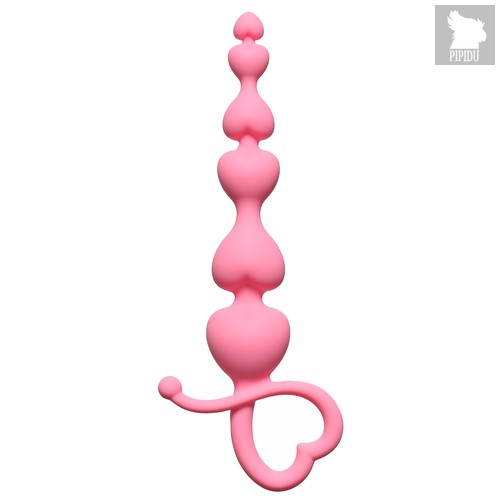 Розовая анальная цепочка Begginers Beads - 18 см, цвет розовый - Lola Toys