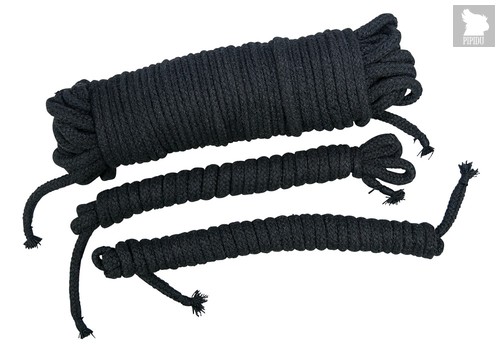 Чёрные хлопковые верёвки для бондажа - ORION