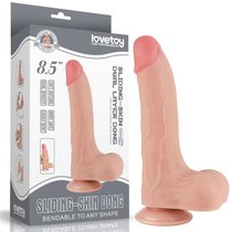 Телесный фаллоимитатор 8.5 Sliding Skin Dual Layer Dong - 22 см., цвет телесный - LoveToy