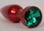 Анальная пробка металл 11,2х2,9см с зеленым стразом размер-L 47199-2-MM, цвет красный - Eroticon