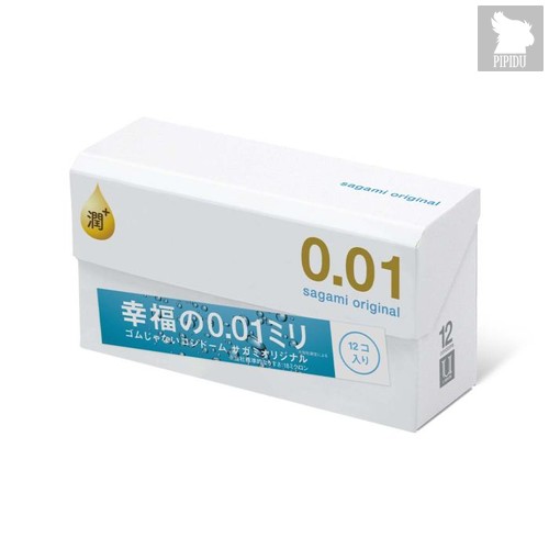 Увлажнённые презервативы Sagami Original 0.01 Extra Lub - 12 шт. - Sagami