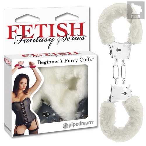 Наручники Fetish Fantasy Series Beginner's Furry Cuffs с искусственным мехом, цвет белый - Pipedream