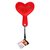 Шлепалка в форме сердца FURRY HEART PADDLE - 24 см, цвет красный - Pipedream