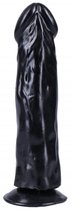 Черный вибратор-реалистик на присоске №27 - 19,5 см., цвет черный - МиФ
