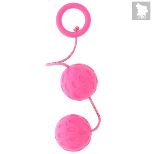 Розовые вагинальные шарики с рельефом GOOD VIBES ROTO BALLS, цвет розовый - Dream toys