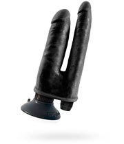 Двойной вибратор King Cock Double Vibrating Double Penetrator, цвет черный - Pipedream