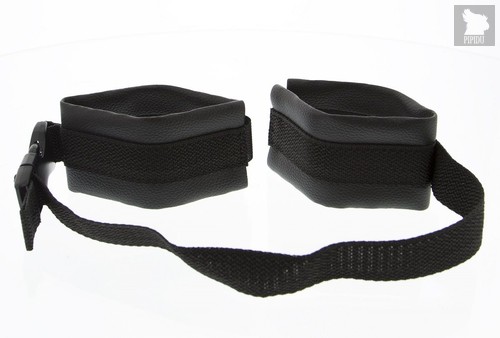 Полиуретановые манжеты на запястья с нейлоновым ремешком Adjustable Wrist Restraints, цвет черный - Blush Novelties