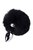 Серебристая анальная втулка TOYFA Metal с черным хвостиком, цвет черный - Toyfa