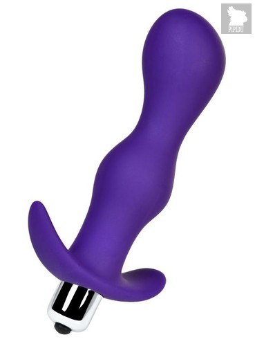 Фиолетовая изогнутая анальная вибропробка - 14 см, цвет фиолетовый - Toyfa