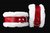 Бело-красные наручники из натуральной кожи с нежным мехом, цвет белый/красный - МиФ