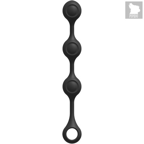 Черные утяжеленные анальные шарики Anal Essentials Weighted Silicone Anal Balls - 34,3 см., цвет черный - Doc Johnson
