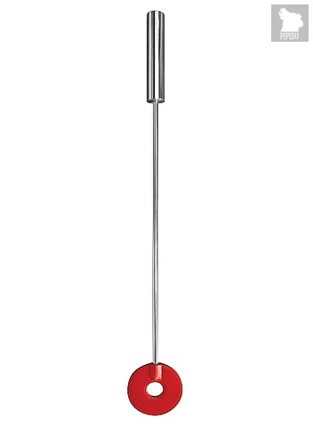 Шлёпалка Leather Circle Tiped Crop с наконечником-кругом - 56 см, цвет красный - Shots Media
