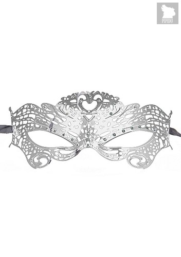 Серебристая металлическая маска Butterfly Masquerade Mask - Shots Media