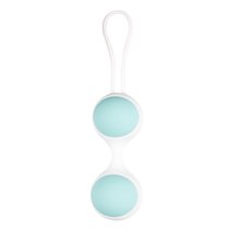Бело-голубые вагинальные шарики Jiggle Balls, цвет белый/голубой - Easy toys